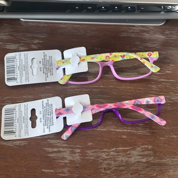 Fashion +2.00 purple & pink print & purple and yellow with flower print readers - Picture 2 of 16